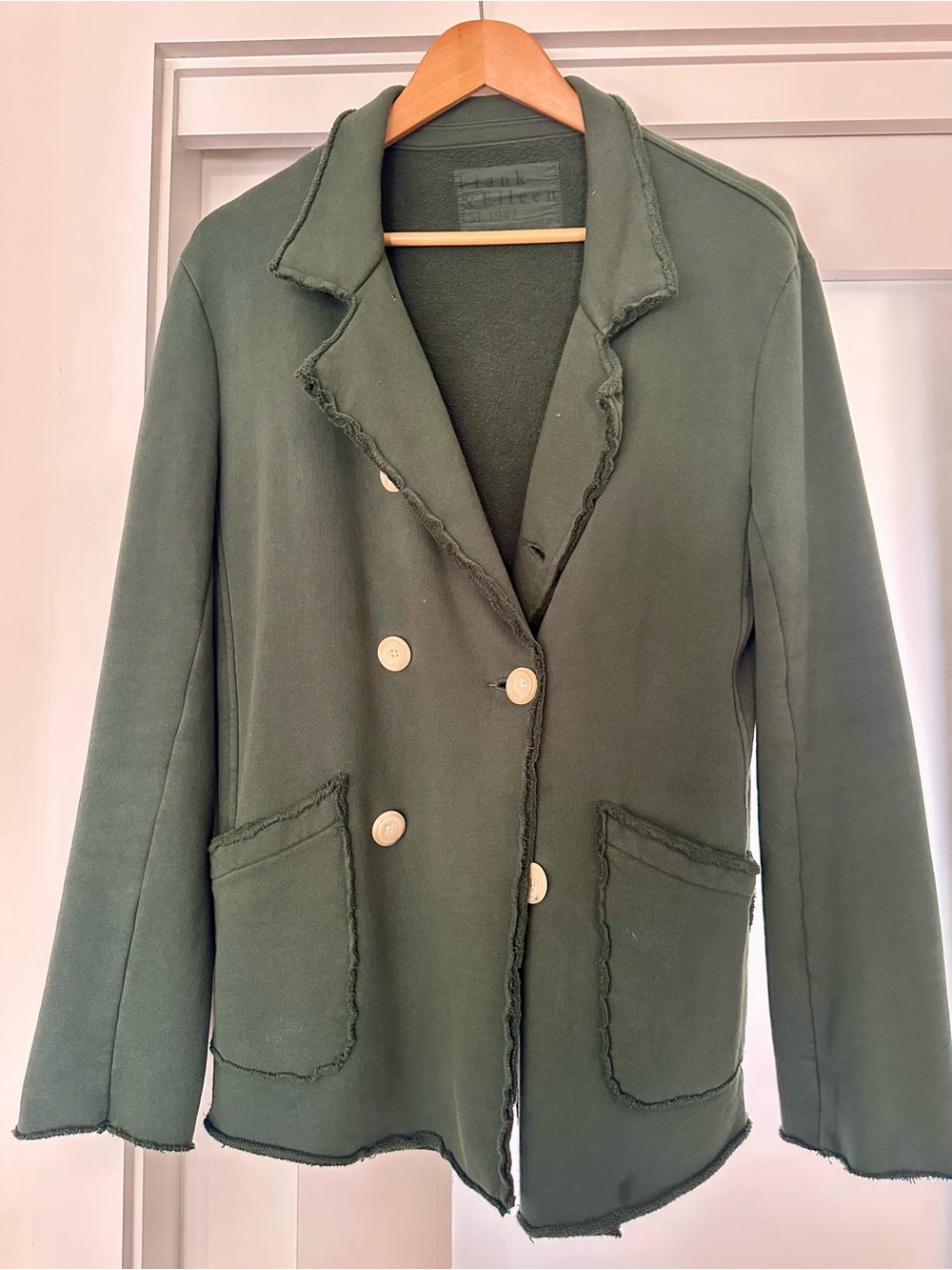 Frank & Eileen Dark Green Double-Breasted Blazer